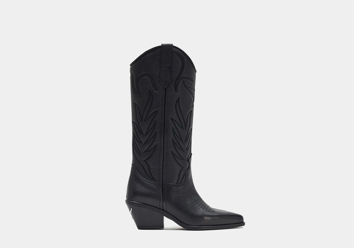 New Western Black Leather