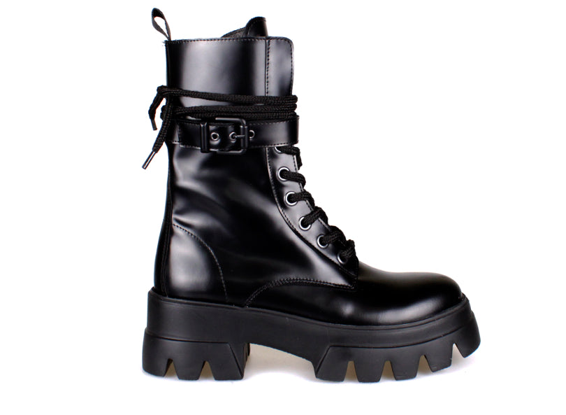Botas bonum black cordones